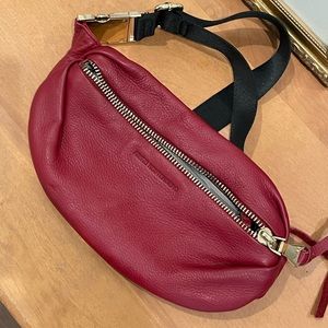 Aimee Kestenberg maroon red leather belt bag